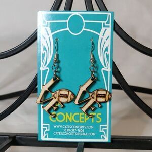 "Love Football"‎ Laser Cut Wood Earrings
